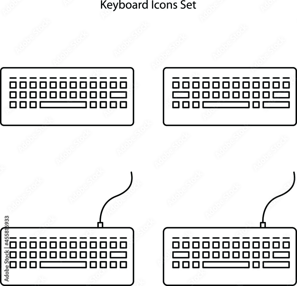 Fototapete keyboard icons set isolated on white background. keyboard icon thin line outline linear keyboard sym