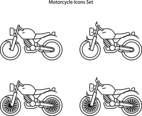 motorcycle icons set isolated on white background. motorcycle icon thin line outline linear motorcycle symbol for logo, web, app, UI. motorcycle icon simple sign. 