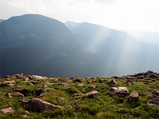Heavenly light beams down over the Rocky Mountains of Colorado.