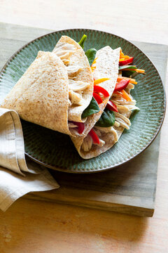 Vegetable chicken taco wrap