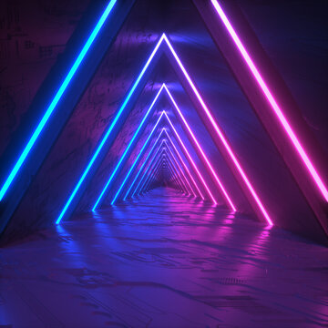 3d render, glowing lines