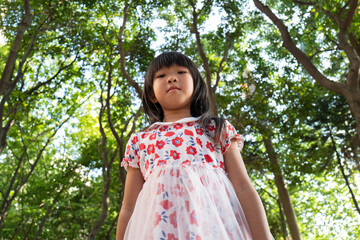 Asian little girl outdoor