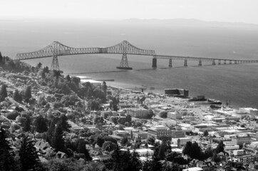 Fototapeta premium Aerial view of Astoria, Oregon. 