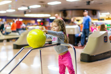 Little Girl Bowling