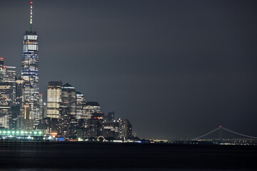 city skyline at night