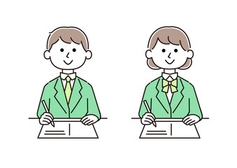 勉強をする生徒