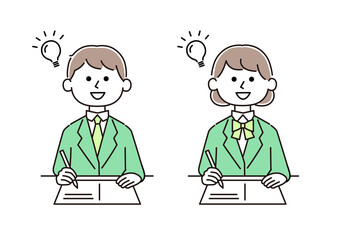 勉強をする生徒