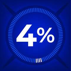 4 percent count on dark blue background