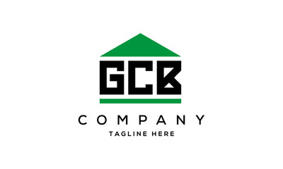 GCB three letter house for real estate logo design