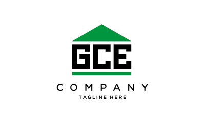 GCE three letter house for real estate logo design