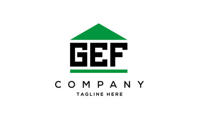 GEF three letter house for real estate logo design