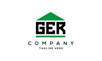 GER three letter house for real estate logo design