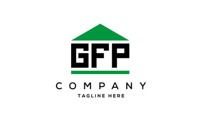 GFP three letter house for real estate logo design