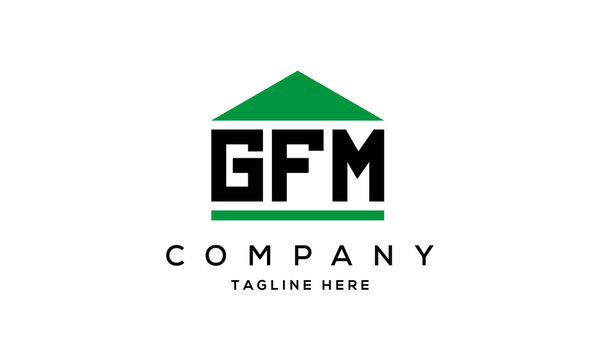GFM three letter house for real estate logo design