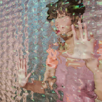 Reflection series: woman with hands