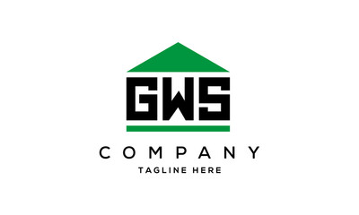 GWS three letter house for real estate logo design
