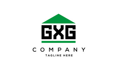 GXG three letter house for real estate logo design