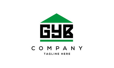 GYB three letter house for real estate logo design