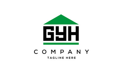 GYH three letter house for real estate logo design