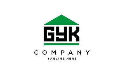 GYK three letter house for real estate logo design