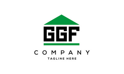 GGF three letter house for real estate logo design