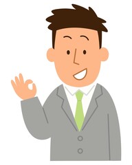 O.K.サインをする2・男性1
