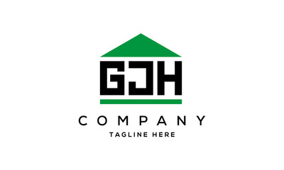 GJH three letter house for real estate logo design