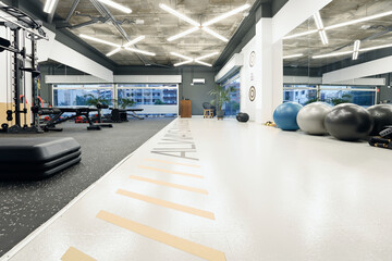 Contemporary equipped gym.