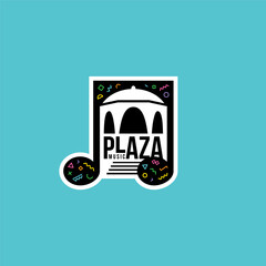 Plaza Music. Logo template.
