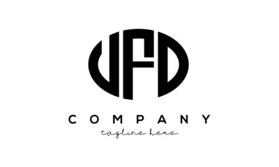 UFD three Letters creative circle logo design