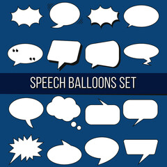 Obraz premium Vector set of 16 various speech ballons