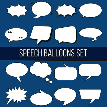 Vector Set Of 16 Various Speech Ballons