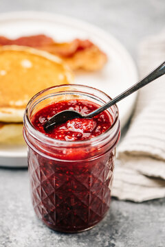 Berry Compote with pancakes