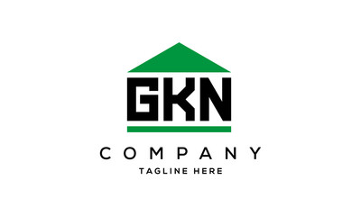 GKN three letter house for real estate logo design