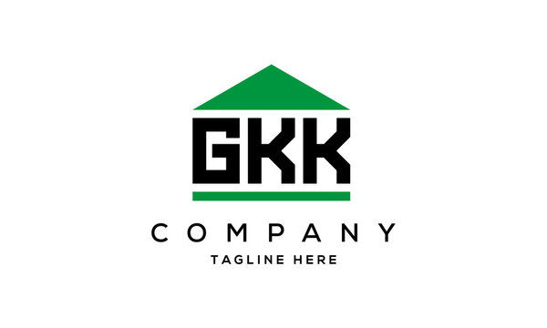 GKK three letter house for real estate logo design