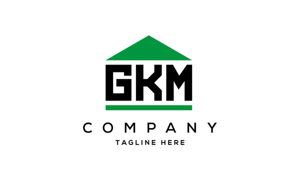 GKM three letter house for real estate logo design