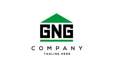 GNG three letter house for real estate logo design
