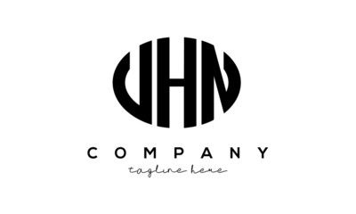 UHN three Letters creative circle logo design