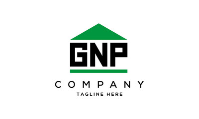 GNP three letter house for real estate logo design