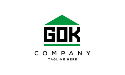 Fototapeta premium GOK three letter house for real estate logo design