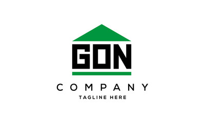 GON three letter house for real estate logo design