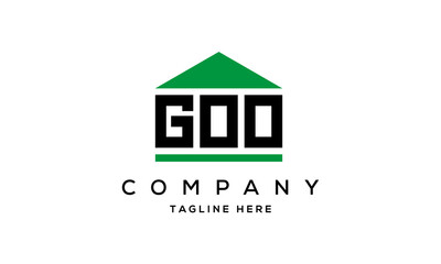 GOO three letter house for real estate logo design