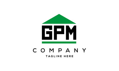 GPM three letter house for real estate logo design
