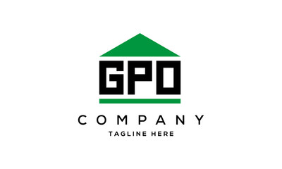 GPO three letter house for real estate logo design