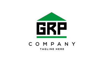 GRP three letter house for real estate logo design
