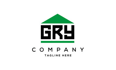 GRY three letter house for real estate logo design