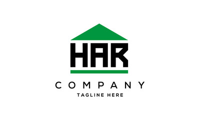 HAR three letter house for real estate logo design