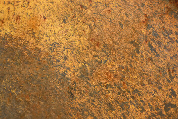 Yellow metal background with rust and scratches
