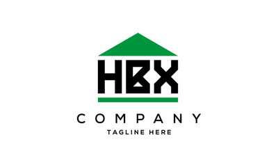 HBX three letter house for real estate logo design