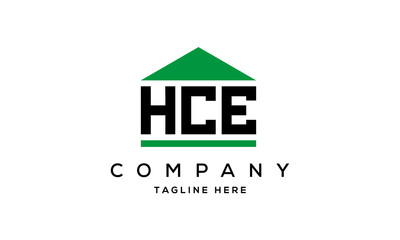 HCE three letter house for real estate logo design